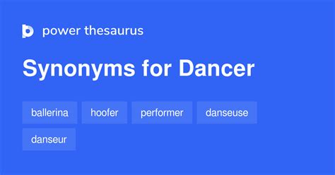 , v. . Dancer synonyms